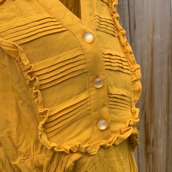 Anthropologie mustard dress Odille (fixed stitches) - Picture 4 of 15